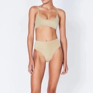 triangl swimwear Metallic Gold Bikini Set